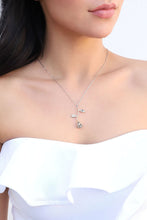 Load image into Gallery viewer, Rose Necklace with Personalized Initial Leaves