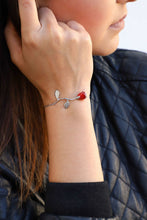 Load image into Gallery viewer, Personalized Red Rose Flower Bracelet