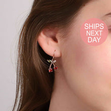 Load image into Gallery viewer, Gold Cherry Earrings
