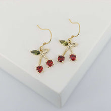 Load image into Gallery viewer, Gold Cherry Earrings