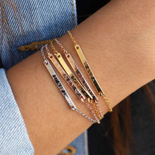 Load image into Gallery viewer, Personalized Silver Bar Bracelet for Woman