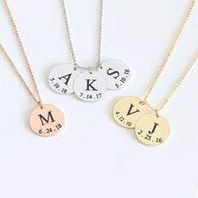 Load image into Gallery viewer, Initial coin necklace