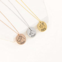 Load image into Gallery viewer, Personalized Pet Portrait Dog Necklace Custom Pet Loss Gift