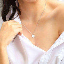 Load image into Gallery viewer, Sterling Silver Dainty Initial Disc Necklace
