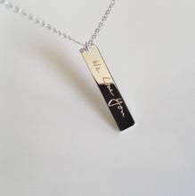 Load image into Gallery viewer, Personalized Vertical Bar Handwriting Signature Necklace