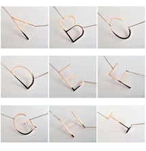 Load image into Gallery viewer, 925 Sterling Silver Sideways Large Initial Necklace