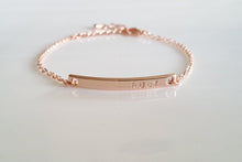 Load image into Gallery viewer, Personalized Name Bar Bracelet, Engraved Name Gold Bar Bracelet