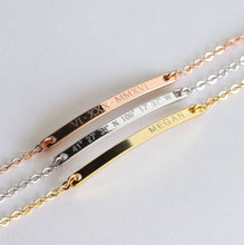 Load image into Gallery viewer, Personalized Silver Bar Bracelet for Woman