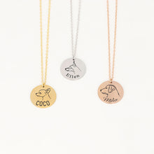 Load image into Gallery viewer, Personalized Pet Portrait Dog Necklace Custom Pet Loss Gift