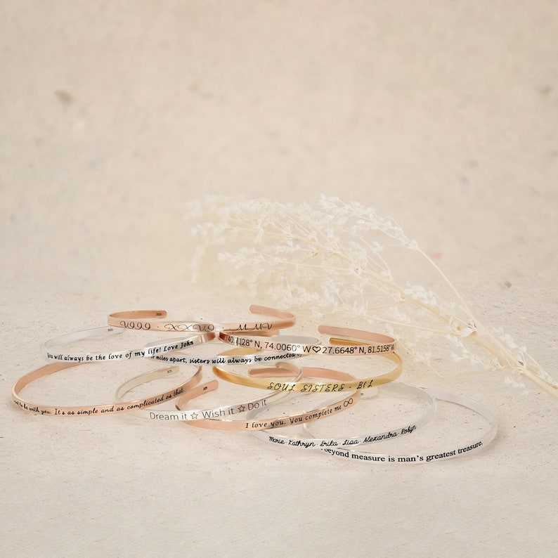 Personalized Engraved Bangle for Women | Sentimental Gift Idea ...
