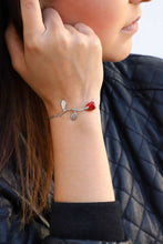Load image into Gallery viewer, Personalized Red Rose Flower Bracelet

