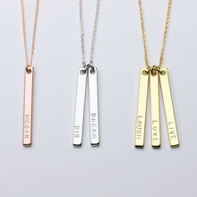 Load image into Gallery viewer, Gold vertical bar necklace
