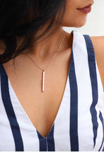 Load image into Gallery viewer, Personalized Vertical Bar Necklace, 4 Sided Bar Necklace
