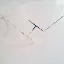 Load image into Gallery viewer, 925 Sterling Silver Sideways Large Initial Necklace
