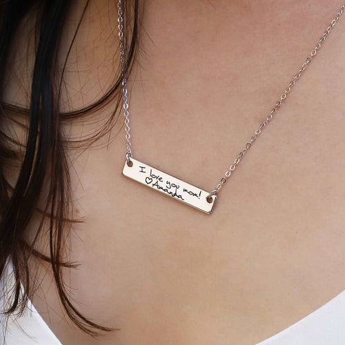 Silver Handwriting Necklace