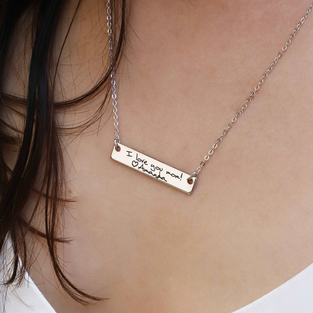 Silver Handwriting Necklace