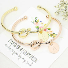 Load image into Gallery viewer, Personalized Bridesmaid Gifts, Custom Knot Bracelet
