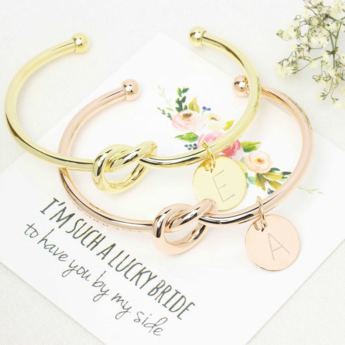 Personalized Bridesmaid Gifts, Custom Knot Bracelet