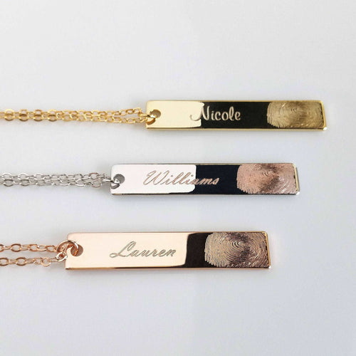 Actual Fingerprint Vertical Necklace