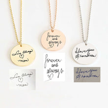 Load image into Gallery viewer, Actual Handwriting Necklace, Handwriting Necklace, Custom Handwriting Jewelry
