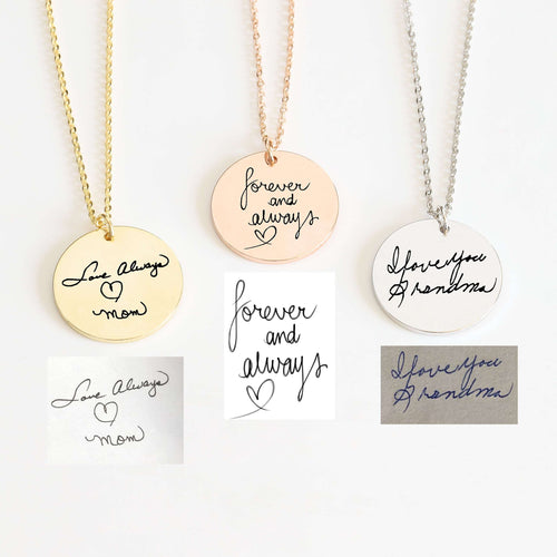 Actual Handwriting Necklace, Handwriting Necklace, Custom Handwriting Jewelry