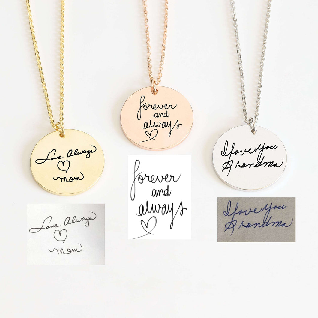 Actual Handwriting Necklace, Handwriting Necklace, Custom Handwriting Jewelry