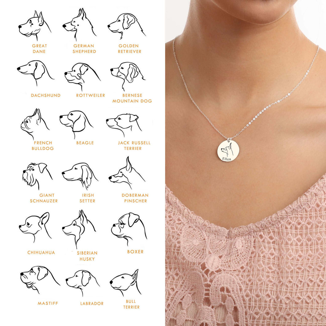 Dog portrait necklace