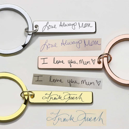 Actual Handwriting Keychain, Memorial Gift