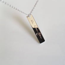 Load image into Gallery viewer, Personalized Vertical Bar Handwriting Signature Necklace
