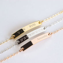 Load image into Gallery viewer, Custom Gold Bar Bracelet, Gift for Mom, Bridesmaids Gift
