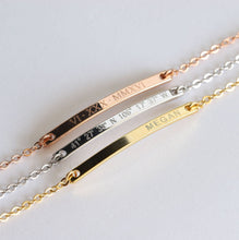 Load image into Gallery viewer, Personalized Bar Bracelet for Women, Friendship Custom Bracelet
