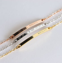 Load image into Gallery viewer, Personalized Silver Bar Bracelet for Woman

