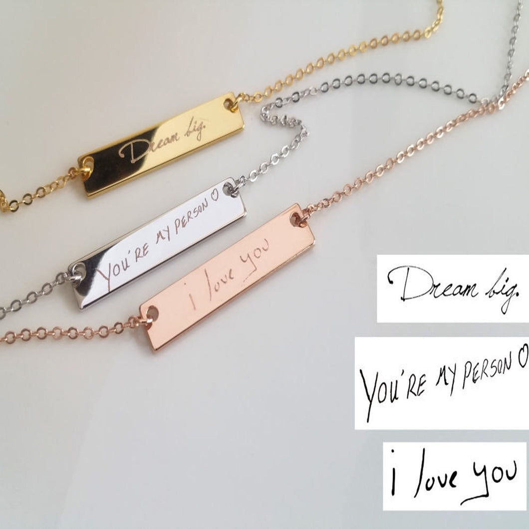 Their actual Handwriting turned into Jewellery