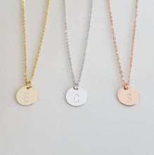 Load image into Gallery viewer, Custom Initial Disc Necklace
