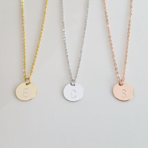 Custom Initial Disc Necklace