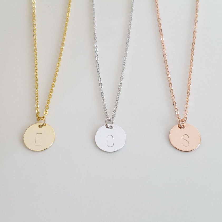 Custom Initial Disc Necklace