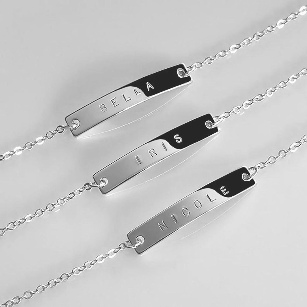Sterling Silver Personalized Bar Bracelet