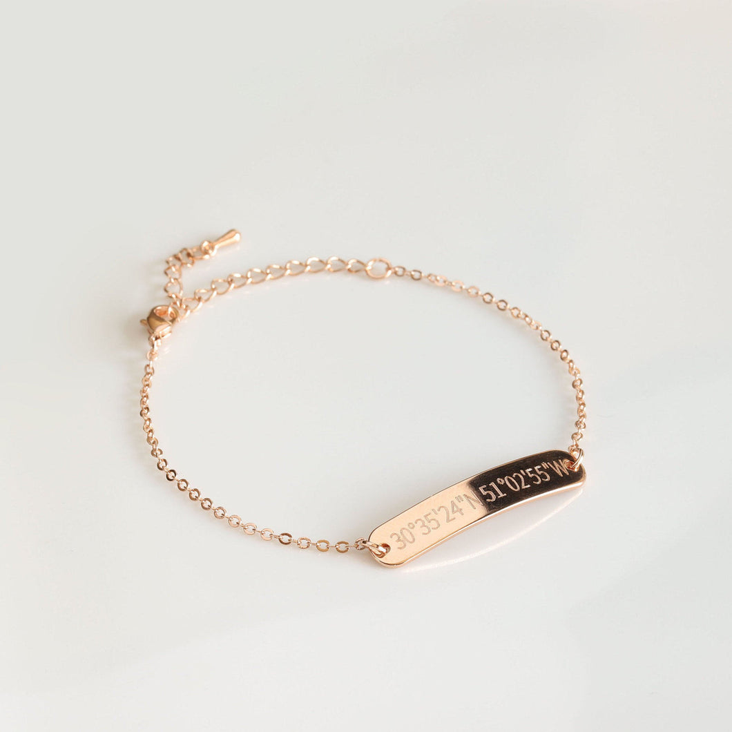 Rose gold Custom Bar Bracelet Personalized Bracelet For Women